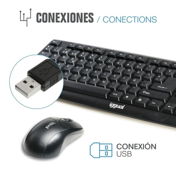 Tangentbord och Mus iggual COM-CK-BASIC QWERTY USB