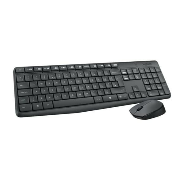 Tastatur og trådløs mus Logitech 920-007919 Sort