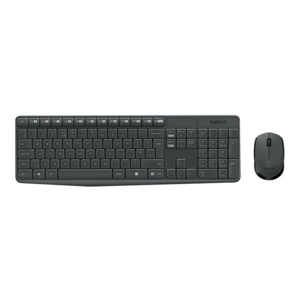 Tastatur og trådløs mus Logitech 920-007919 Sort Grå