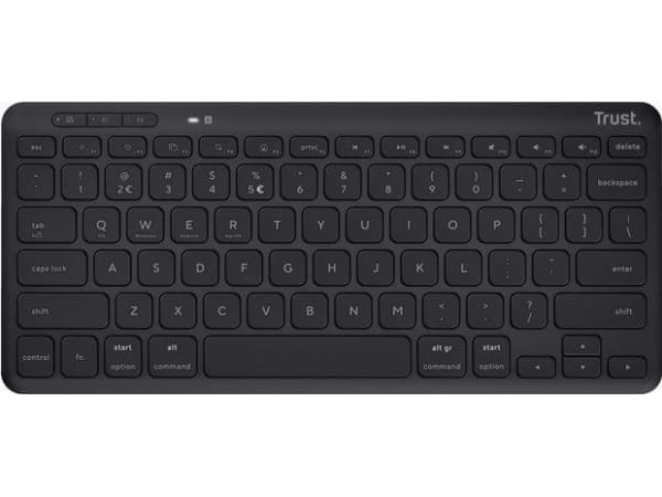 Trust Lyra - Tastatur - lavprofil - trådløs - 2.4 GHz, Bluetooth 5.0