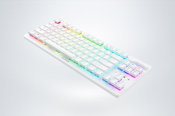 Razer DeathStalker V2 Pro Tenkeyless, Tenkeyless (80–87 %), USB + RF Wireless + Bluetooth, Optinen näppäinkytkin, QWERTY, RGB LED, Valkoinen