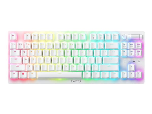 Razer DeathStalker V2 Pro Tenkeyless, Tenkeyless (80–87 %), USB + RF Wireless + Bluetooth, Optinen näppäinkytkin, QWERTY, RGB LED, Valkoinen Valkoinen