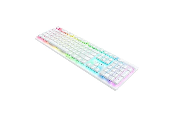 Razer DeathStalker V2 Pro, Täysikokoinen (100 %), USB + RF Wireless + Bluetooth, Optinen näppäinkytkin, QWERTY, RGB LED, Valkoinen