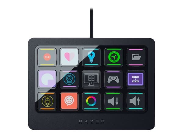 Razer Stream Controller X, Musta, 15 painikkeet, Windows 10, Windows 11, Mac OS X 10.14 Mojave, Mac OS X 10.15 Catalina, Mac OS X 10.15.3 Catalina, M