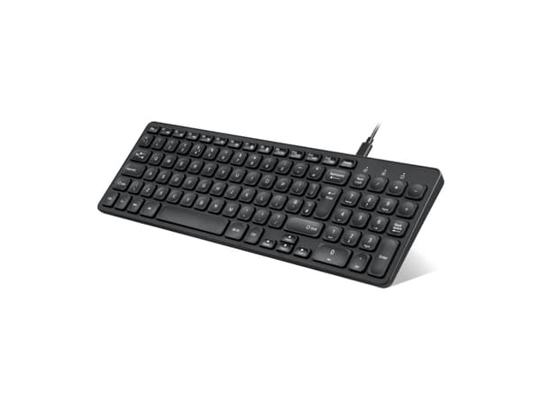 Perixx PERIBOARD-215, Kabel & Trådlös, USB + Bluetooth, Saxbrytare, QWERTY, Svart
