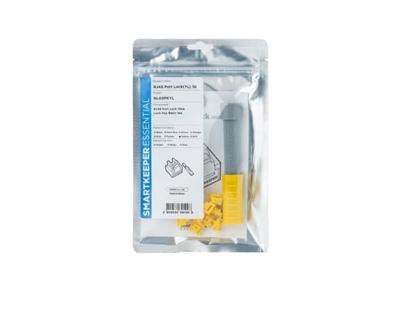 Smartkeeper NL03PKYL, Portblokkering + nøkkel, RJ-45, Gult, 1 stykker, Polybag, 130 mm