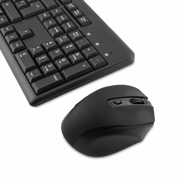 Tastatur og mus CoolBox COO-KTR-02W Spansk qwerty Trådløst Sort Spansk QWERTY