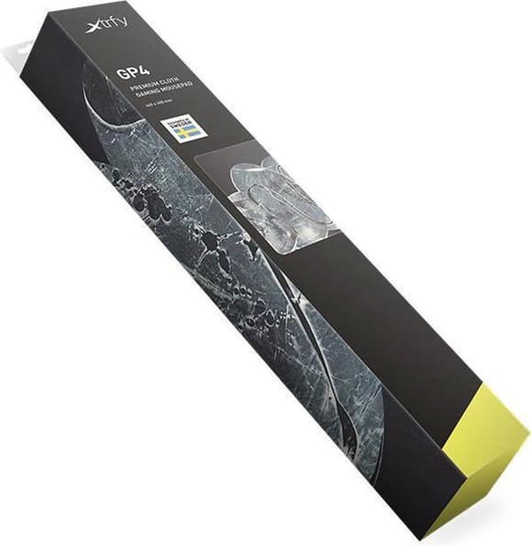 Xtrfy GP4. Bredd: 460mm Djup: 400mm. Produktens färg: Svart, Grå, Vit, Ytfärg: Bild, Material: Tyg, Broderade kanter, Anti-halk bas, Gaming-musmatta (