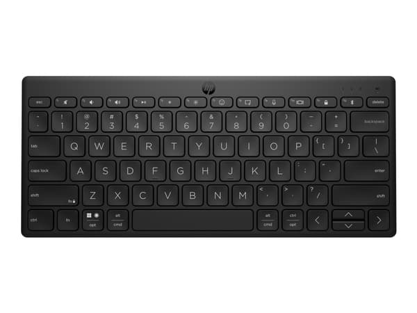 HP 355 Compact Multi-Device - näppäimistö - trådløs - Bluetooth 5.2 - tysk - sort - kierrätettävä pakkaus