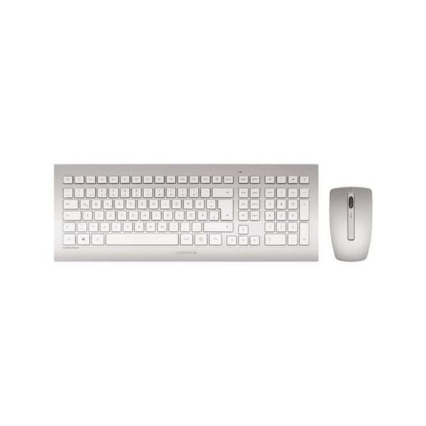 Trådlöst Tangentbord och Mus Cherry JD-0310ES Grå Qwerty Spanska Silver, Vit