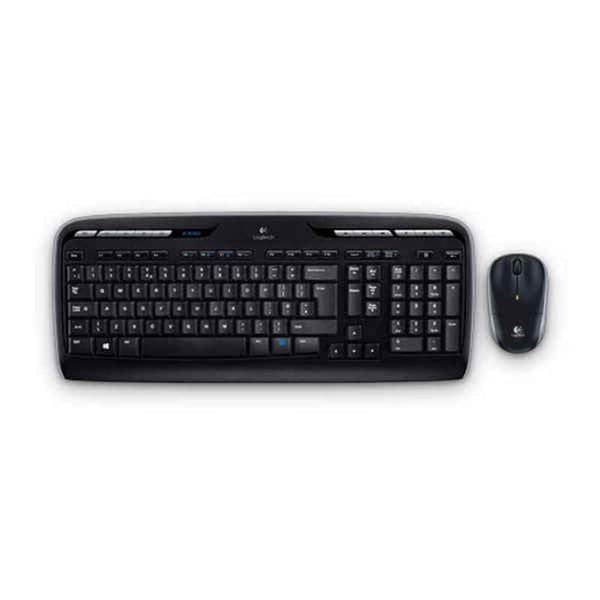 Trådlöst Tangentbord och Mus Logitech MK330 Svart Qwerty Spanska