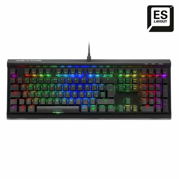 Speltangentbord - Sharkoon - SKILLER SGK60 - RGB-bakgrundsbelyst - QWERTY Spanska - Multimediatangenter Svart