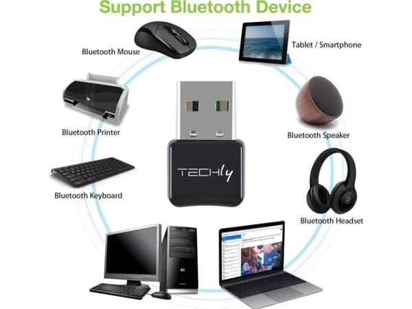 Techly IDATA USB-BLT5, USB-mottaker, 29 g, Sort