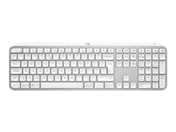 Logitech MX Keys S - Tastatur - bakbelysning - trådløs - Bluetooth LE - QWERTY - amerikansk engelsk - tastsvitsj: Scissor-Key - blekgrå