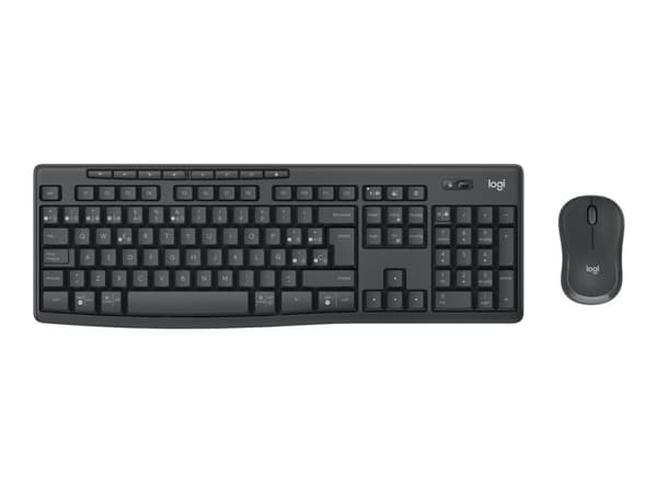 Logitech MK370 Combo for Business, Täysikokoinen (100 %), RF Wireless + Bluetooth, Kalvokytkin, QWERTY, Grafiitti, Sisältää hiiren