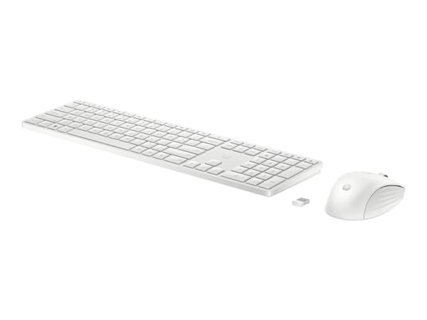 HP 650 - Sats med tangentbord och mus - trådlös - 2.4 GHz - vit - för Laptop 15-dw1025nk; Pavilion Plus Laptop 14-eh0660nd
