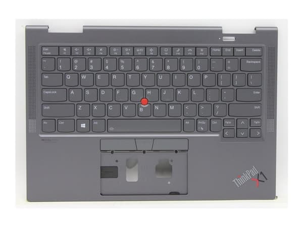 Lenovo - Kannettavan tietokoneen vaihtonäppäimistö - Trackpointilla - taustavalaistu - QWERTY - amk. englanti - harmaa - FRU - yläsuojuksella - Think