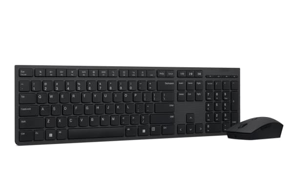 Lenovo Professional - Sats med tangentbord och mus - trådlös - Bluetooth, 2.4 GHz - Svenska/finska - tangentbrytare: Scissor-Switch - grå - brun låda