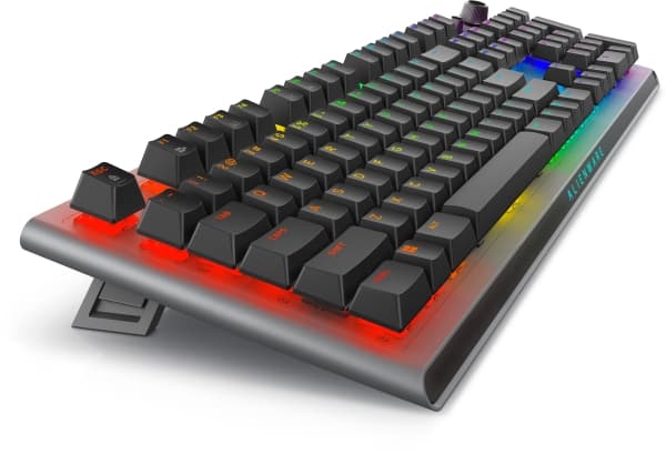 Alienware Tri-Mode AW920K - Tangentbord - AlienFX per tangent RGB / 16,8 miljoner färger - trådlös - USB, 2.4 GHz, Bluetooth 5.1 - QWERTY - amerikans