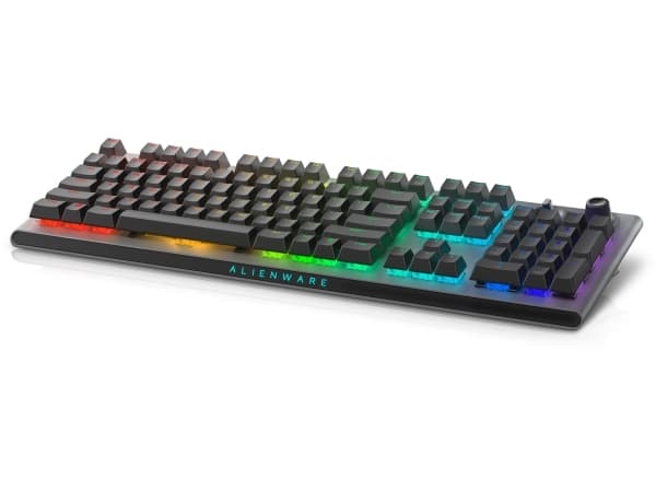 Alienware Tri-Mode AW920K - Tangentbord - AlienFX per tangent RGB / 16,8 miljoner färger - trådlös - USB, 2.4 GHz, Bluetooth 5.1 - QWERTY - amerikans