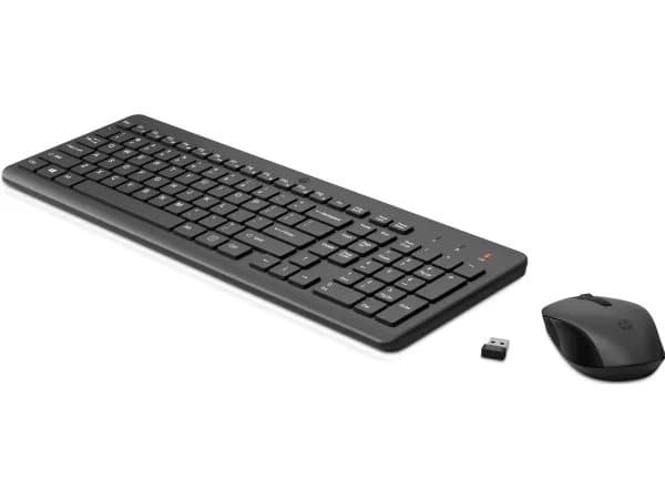 HP 330 - Sats med tangentbord och mus - trådlös - 2.4 GHz - QWERTY - engelska - svart - för HP 21, 22, 24, 27; Laptop 15, 15s, 17; Pavilion 24, 27, T Svart