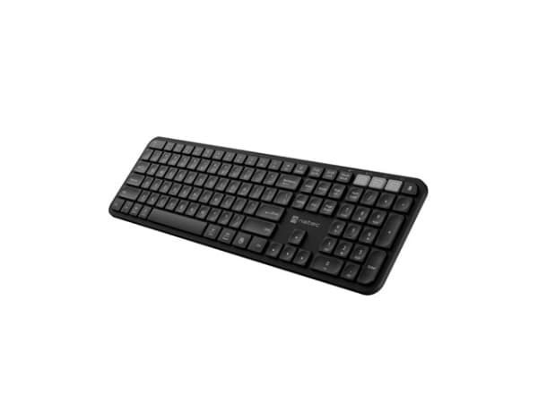 NATEC OCTOPUS 2, Trådløs, RF trådløs + Bluetooth, Membrannøkkelbryter, QWERTY, Sort, Grå, Mus inkludert