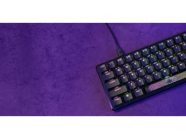 CORSAIR K65 PRO MINI RGB - Tangentbord - 65%, gaming - bakgrundsbelyst - USB - Amerikansk engelska - tangentbrytare: CORSAIR OPX RGB
