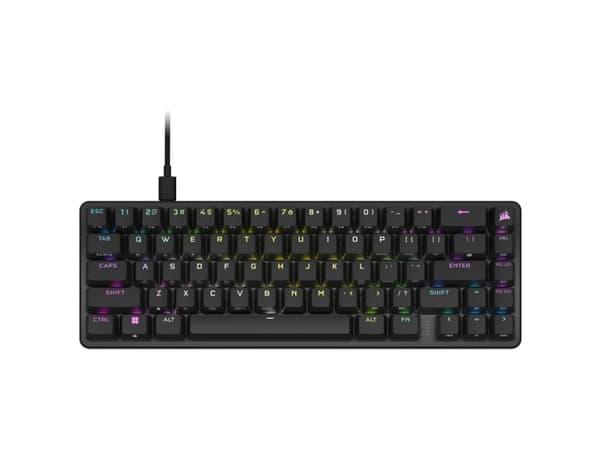 CORSAIR K65 PRO MINI RGB - Tangentbord - 65%, gaming - bakgrundsbelyst - USB - Amerikansk engelska - tangentbrytare: CORSAIR OPX RGB