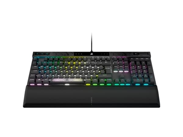 CORSAIR K70 MAX RGB - Tangentbord - backlit - USB-C - QWERTY - amerikansk - tangentbrytare: CORSAIR MGX - stålgrå