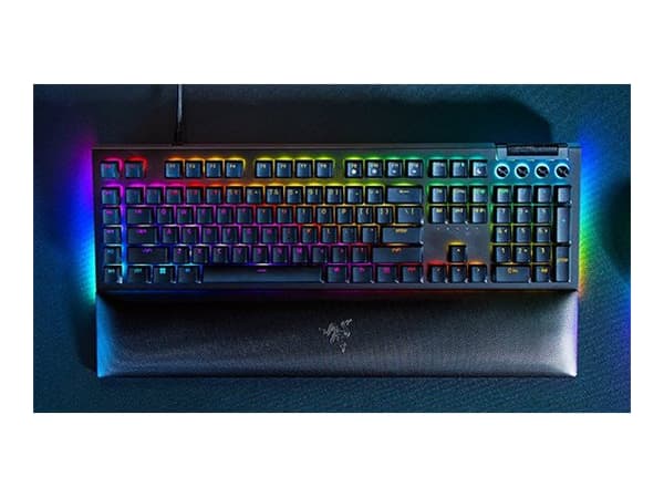 Razer BlackWidow V4 - Tangentbord - bakgrundsbelyst - USB-C - amerikansk - tangentbrytare: Razer Green Svart