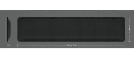 MANHATTAN ergonomisk tastatur håndledsstøtte Vandafvisende 445 x 100 mm overflade blødt skum skridsikker bund sort (425520)