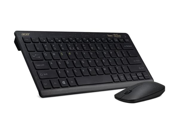 Acer AAK123 - Sats med tangentbord och mus - trådlös - 2.4 GHz - QWERTY - Amerikansk engelska - svart - detaljhandel