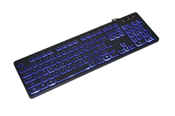 Gembird - Tangentbord - bakgrundsbelyst - USB - QWERTY - amerikansk - svart - färglåda