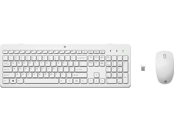 HP 230 - Sats med tangentbord och mus - trådlös - 2.4 GHz - vit - för HP 24; Laptop 14, 14s, 15, 15s, 17; Pavilion 24, 27; Pavilion Laptop 13, 14, 15