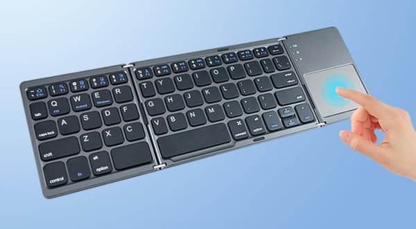 Trådløst Sammenklappeligt Bluetooth Tastatur Indbygget Touchpad