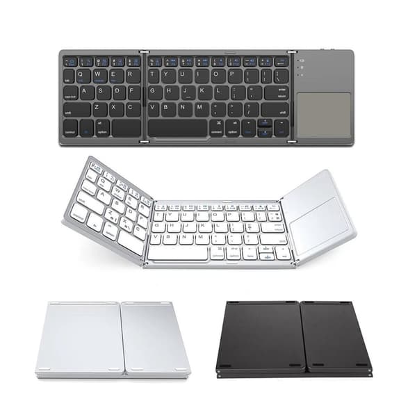 Trådløst Sammenklappeligt Bluetooth Tastatur Indbygget Touchpad