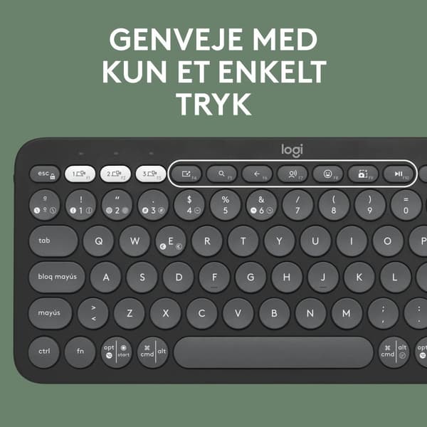 Logitech® | Pebble 2 Combo - Tangentbord och mus set - trådlöst - Bluetooth LE - Nordisk layout - Tonal-Graphite