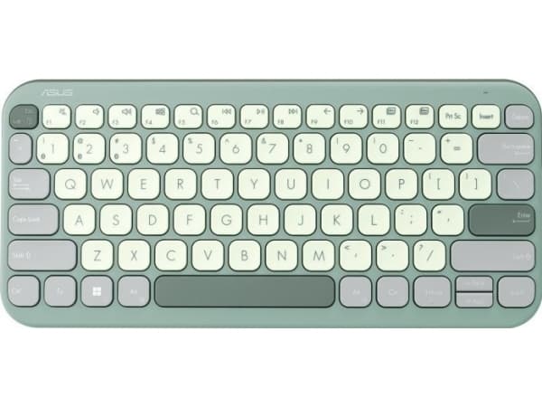 ASUS Marshmallow KW100 - Tastatur - mini 75%, low profile, 1.6mm key travel, 10M click lifespan - trådløs - Bluetooth 5.0 - QWERTY - USA - green tea
