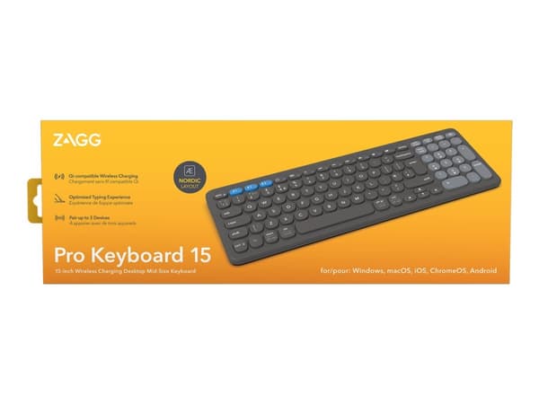 ZAGG - Tangentbord - mellanstorlek - trådlös - Bluetooth - Nordisk