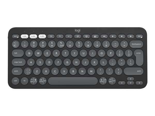 Logitech Pebble Keys 2 K380s - Tastatur - trådløs - Bluetooth LE - QWERTY - US International - tonal grafitt Grafitt