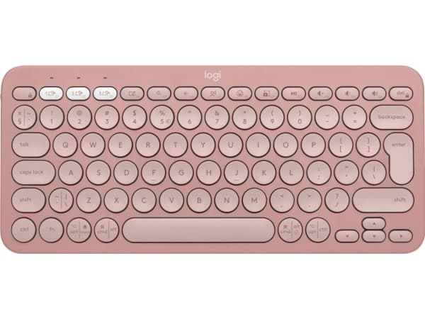 Logitech Pebble Keys 2 K380s - Tastatur - trådløs - Bluetooth LE - QWERTY - US International - tonal rosa