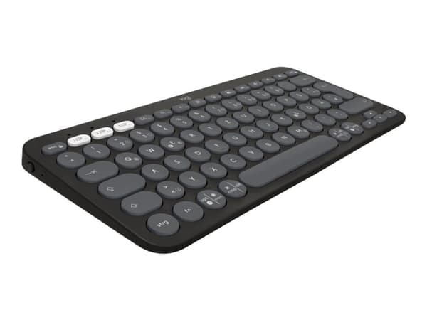 Logitech Pebble 2 Combo - Tastatur- og mussett - trådløs - Bluetooth LE - QWERTY - US International - tonal grafitt