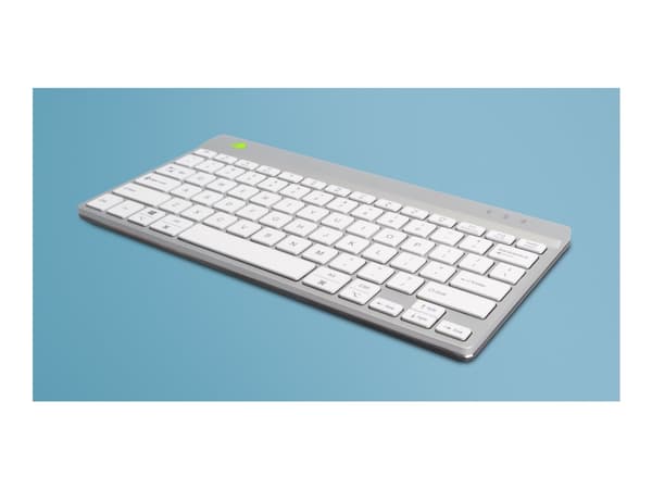 R-Go Ergonomic Keyboard Compact break - Tangentbord - trådlös - Bluetooth 5.0 - QWERTY - amerikansk - vit