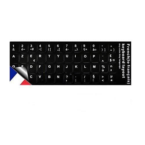 Tangentbordsdekal - Ej specificerat - AZERTY - Styv vinyl - Svart - QWERTY till AZERTY konvertering
