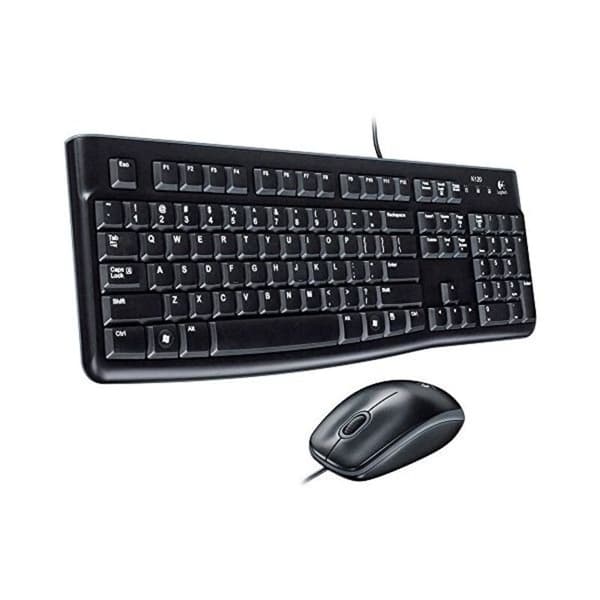 Tangentbord med optisk mus Logitech Desktop MK120 Svart QWERTY Qwerty UK Svart