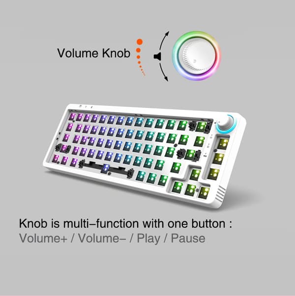 GAMAKAY LK67 Tangentbord Anpassat Kit 67 tangenter RGB Hot Swappable 3pin/5pin Switch 65% Programmerbar Trippelläge Trådbunden bluetooth 5.0 2.4GHz Ke