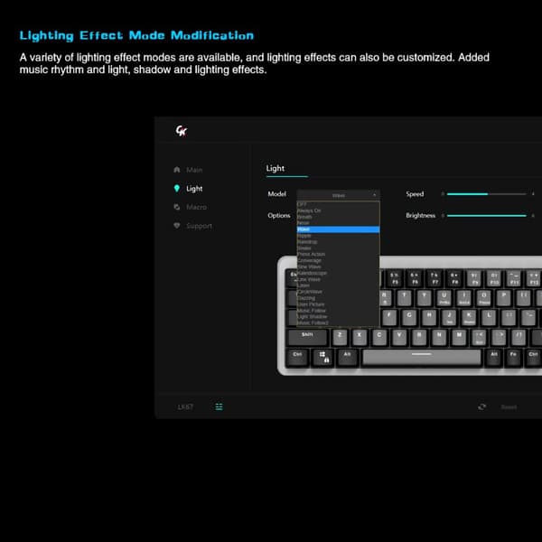 GAMAKAY LK67 Tangentbord Anpassat Kit 67 tangenter RGB Hot Swappable 3pin/5pin Switch 65% Programmerbar Trippelläge Trådbunden bluetooth 5.0 2.4GHz Ke