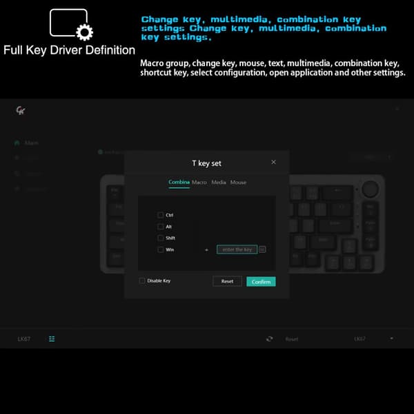 GAMAKAY LK67 Tangentbord Anpassat Kit 67 tangenter RGB Hot Swappable 3pin/5pin Switch 65% Programmerbar Trippelläge Trådbunden bluetooth 5.0 2.4GHz Ke