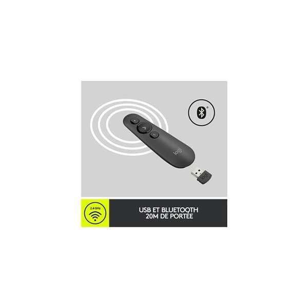 Presentationsfjärrkontroll - Logitech - R500 - Grafit - Trådlös - Laser