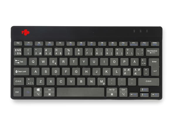 R-Go Compact Break - Tangentbord - med integrerad bromsindikator - trådlös - Bluetooth 5.0 - QWERTY - Nordisk - svart